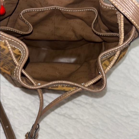 Fendi Brown Monogram Bucket Bag - Picture 3 of 4